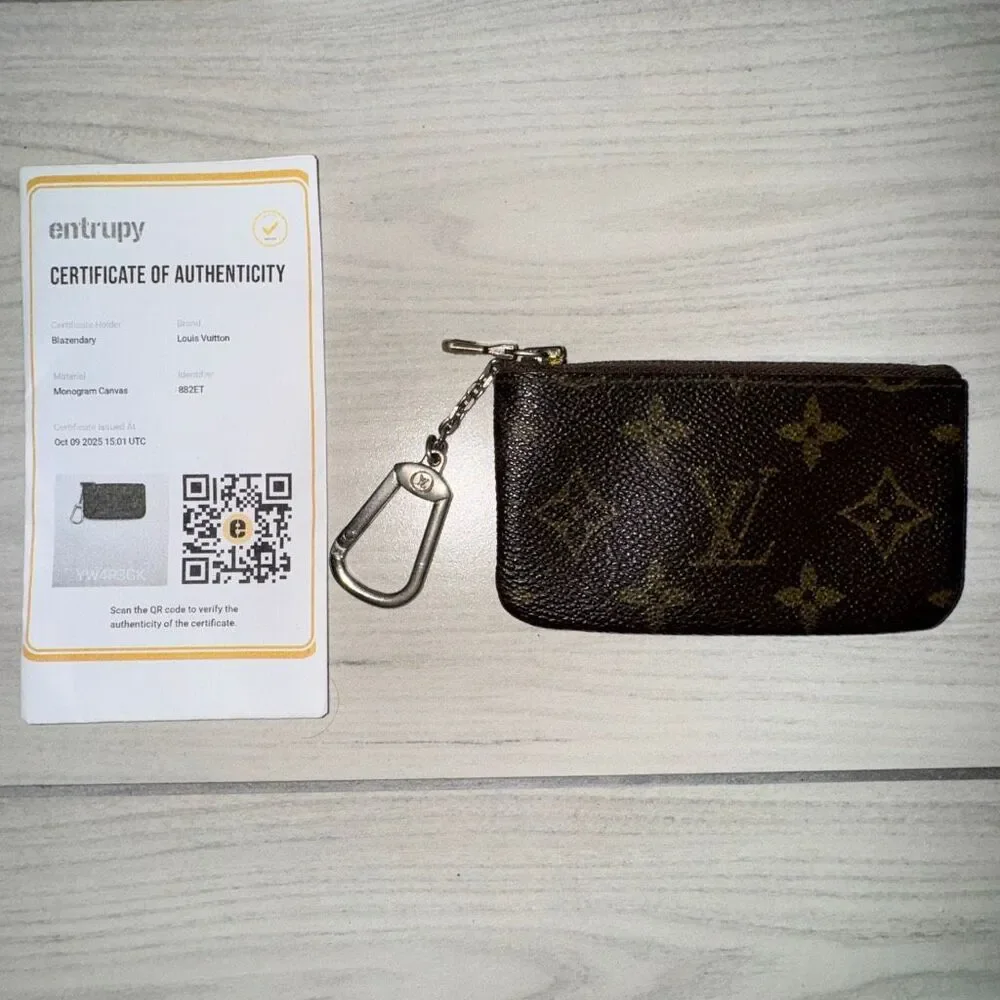 Louis Vuitton Monogram coin purse keychain  with an Entrupy Certificate of Authe